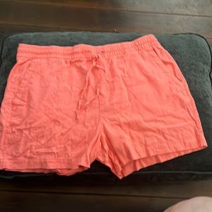 Coral/Pink drawstring linen shorts Old Navy